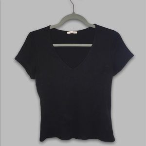 Black Ribbed Tee